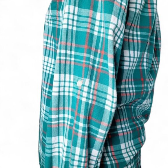 The North Face Teal Plaid Button Up Shirt Women's Buttoned Roll Sleeve Farm M - Picture 7 of 9